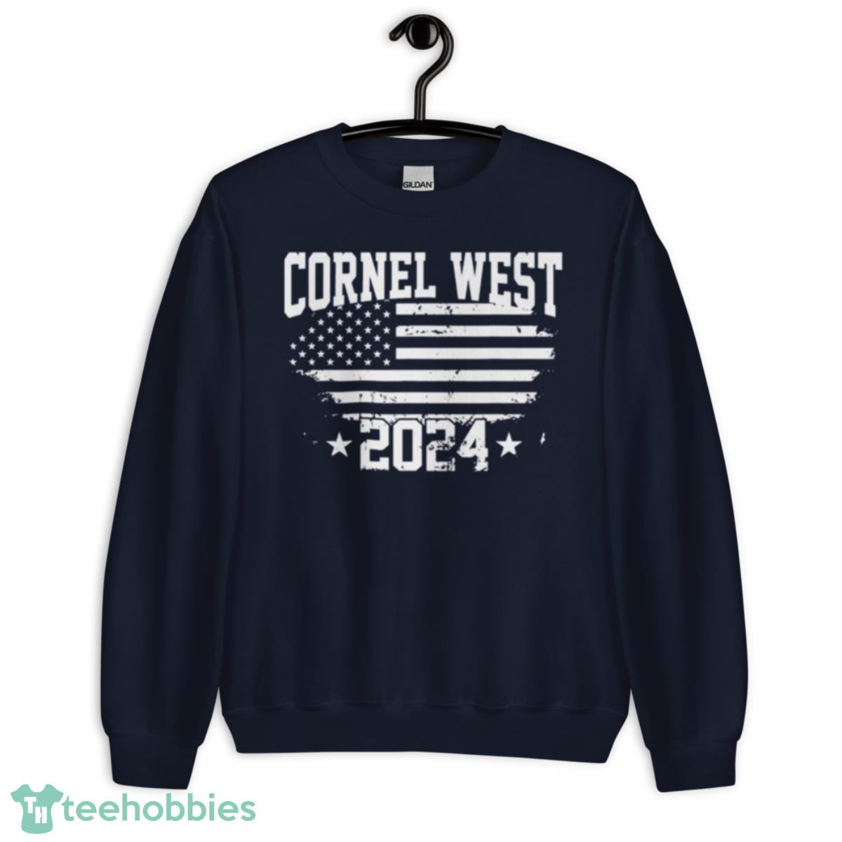Cornel West For President Cornel West 2024 American Flag Shirt - Unisex Crewneck Sweatshirt-1