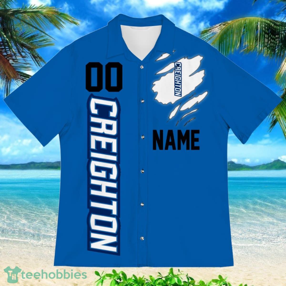 Creighton Bluejays Sports American Football Hawaiian Shirt Custom Name & Number Product Photo 2