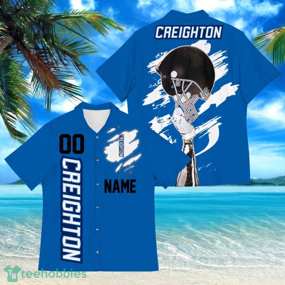Creighton Bluejays Sports American Football Hawaiian Shirt Custom Name & Number Product Photo 1