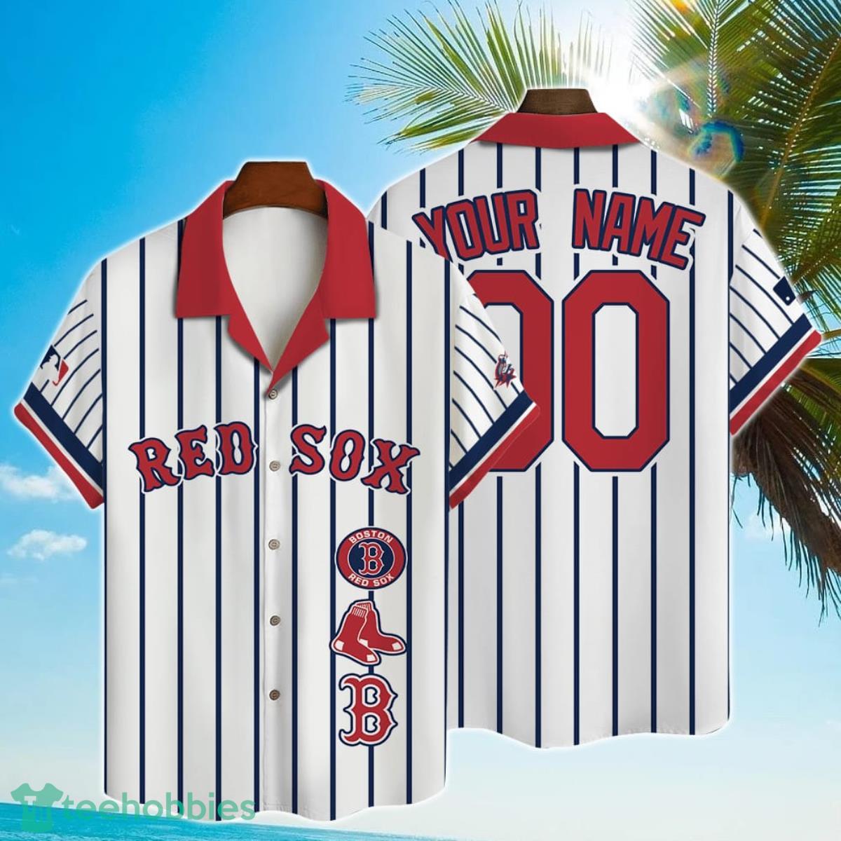 Custom Name And Number Boston Red Sox Baseball Cool Hawaiian Shirt Product Photo 1