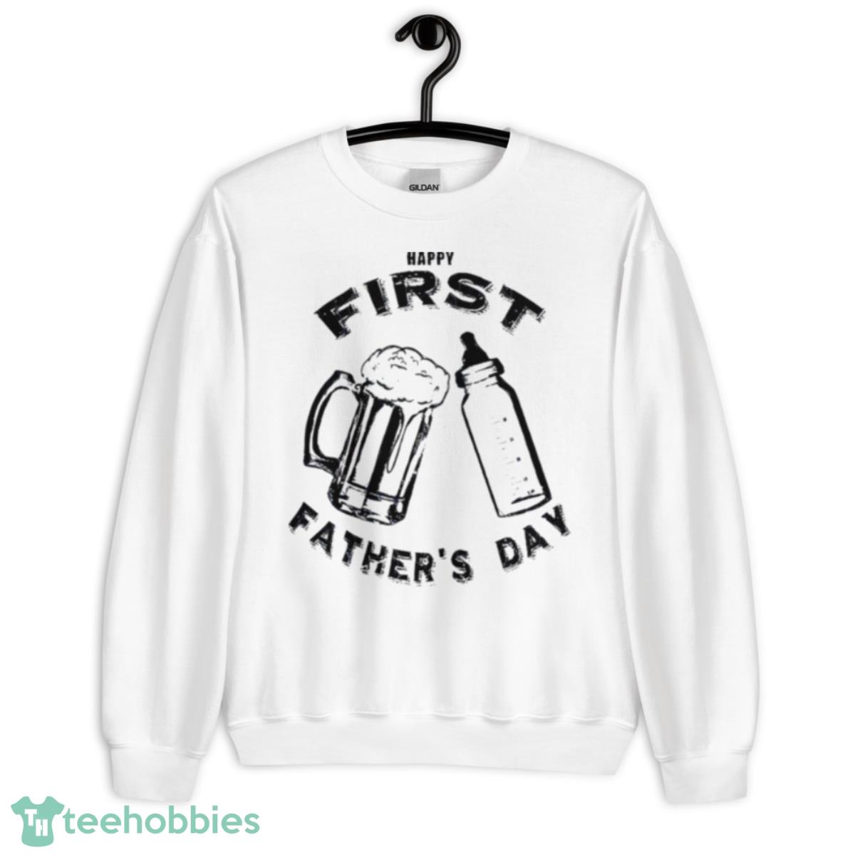 Dad’s First Father’s Day Beer And Bottle shirt - Unisex Heavy Blend Crewneck Sweatshirt