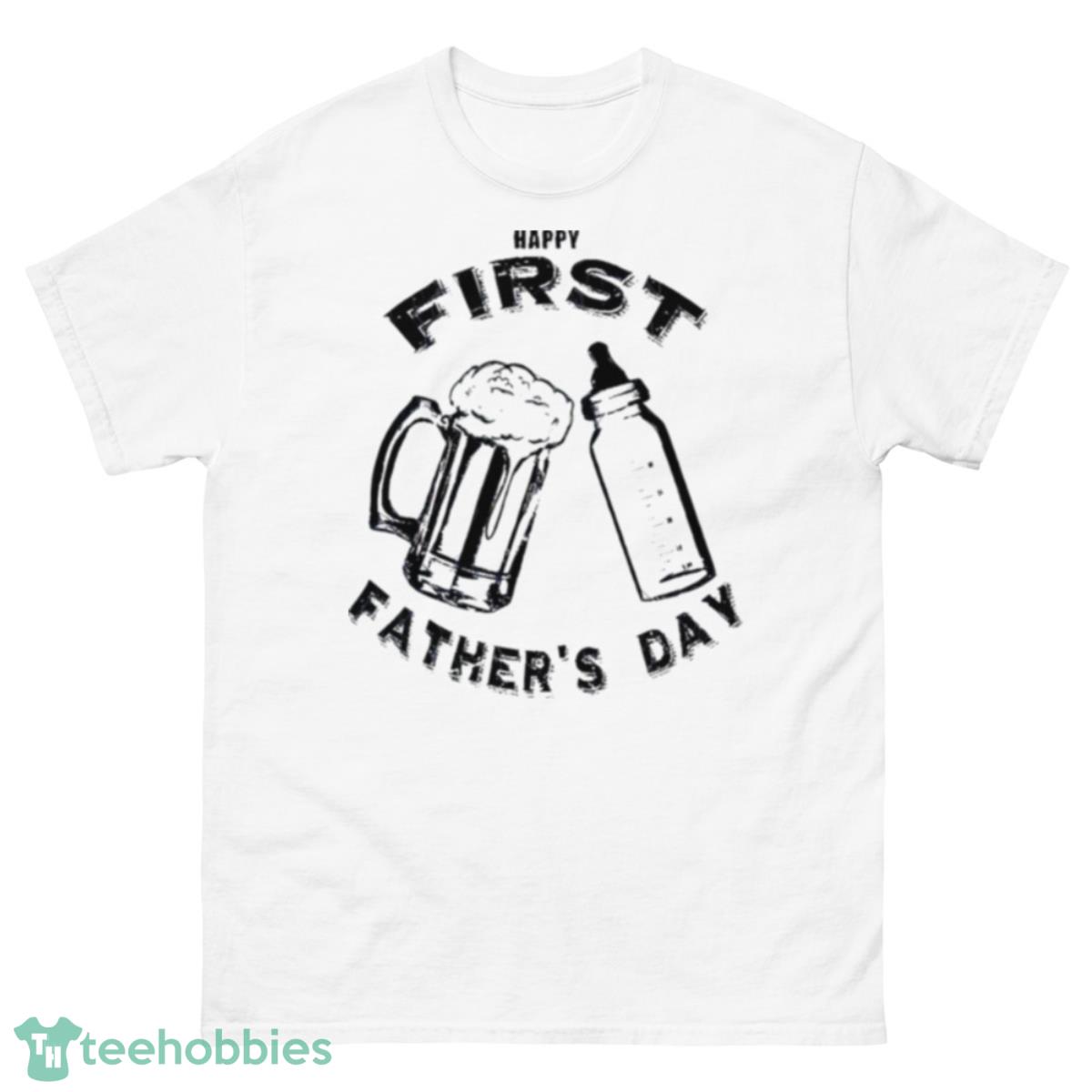 Dad’s First Father’s Day Beer And Bottle shirt - 500 Men’s Classic Tee Gildan