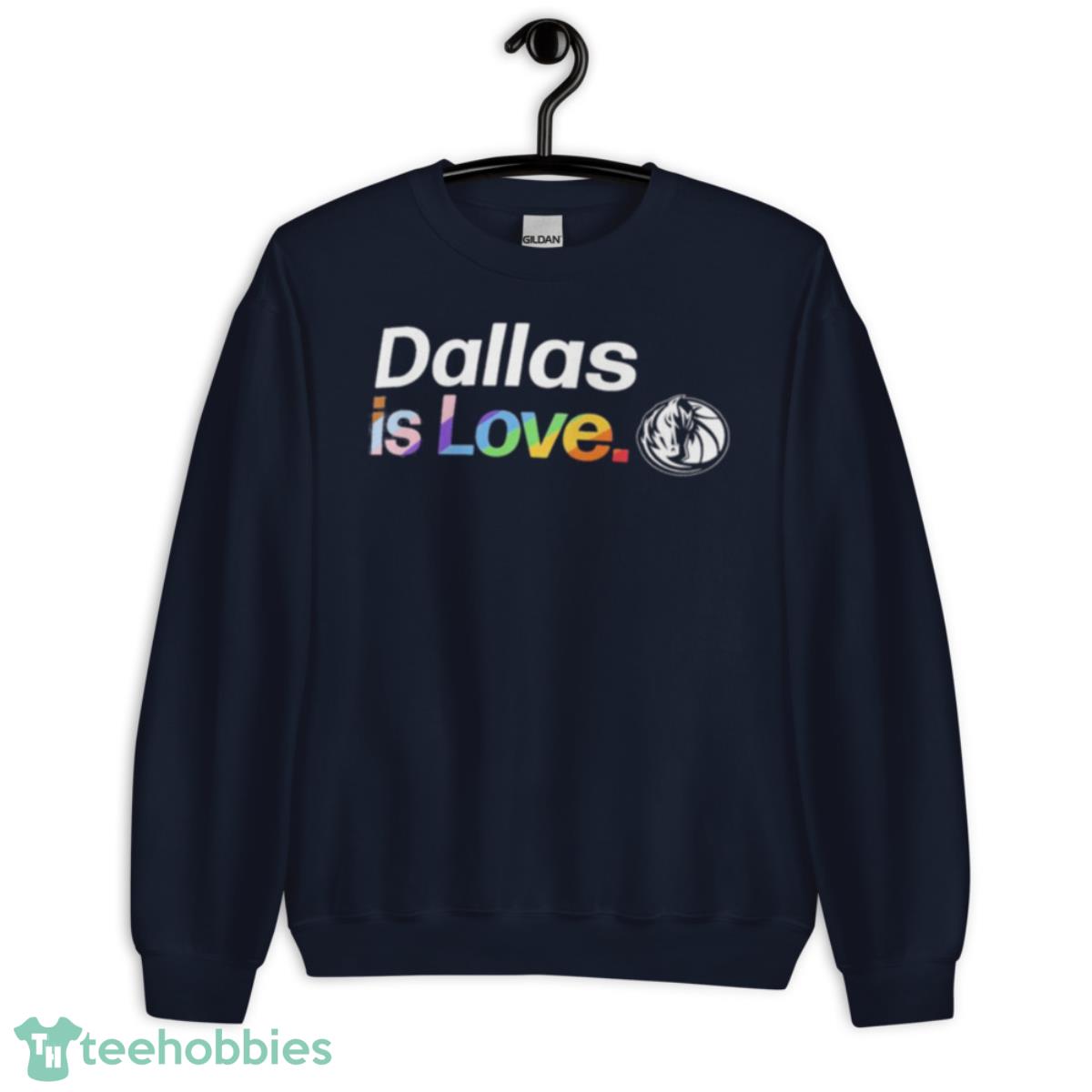 Dallas Mavericks Is Love City Pride Team Logo Shirt - Unisex Crewneck Sweatshirt-1