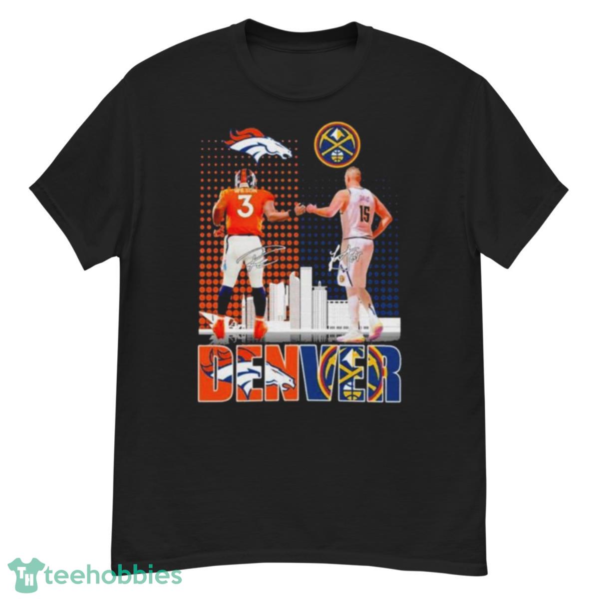 Denver City Skyline Russell Wilson Vs Nikola Jokic Signatures New Shirt - G500 Men’s Classic T-Shirt