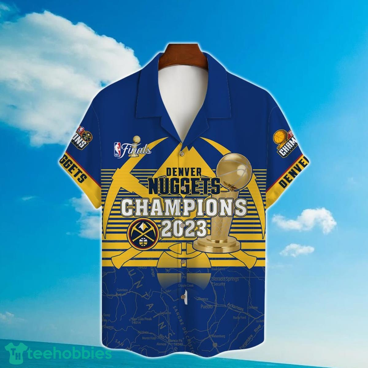 Denver Nuggets The NBA Finals Champions 2023 Print 3D AOP Hawaiian Shirt For Men Women image Denver Nuggets The NBA Finals Champions 2023 Print 3D AOP Hawaiian Shirt For Men Women Product Photo 2