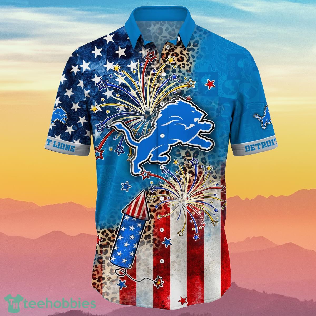 Detroit Lions NFL Hawaiian Shirt 4th Of July Independence Day