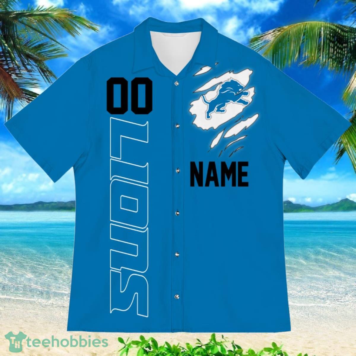 Detroit Lions Sports American Football Hawaiian Shirt Custom Name & Number Product Photo 2