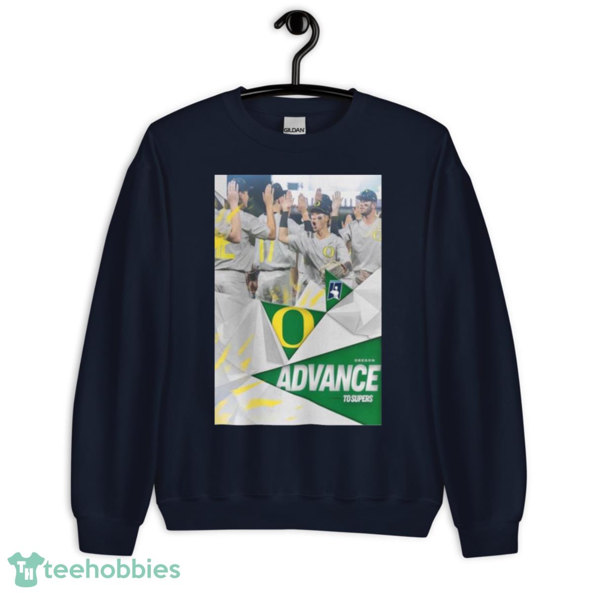 Duck Baseball Is Headed To The 2023 NCAA Super Regionals Road To Omaha Shirt - Unisex Crewneck Sweatshirt-1