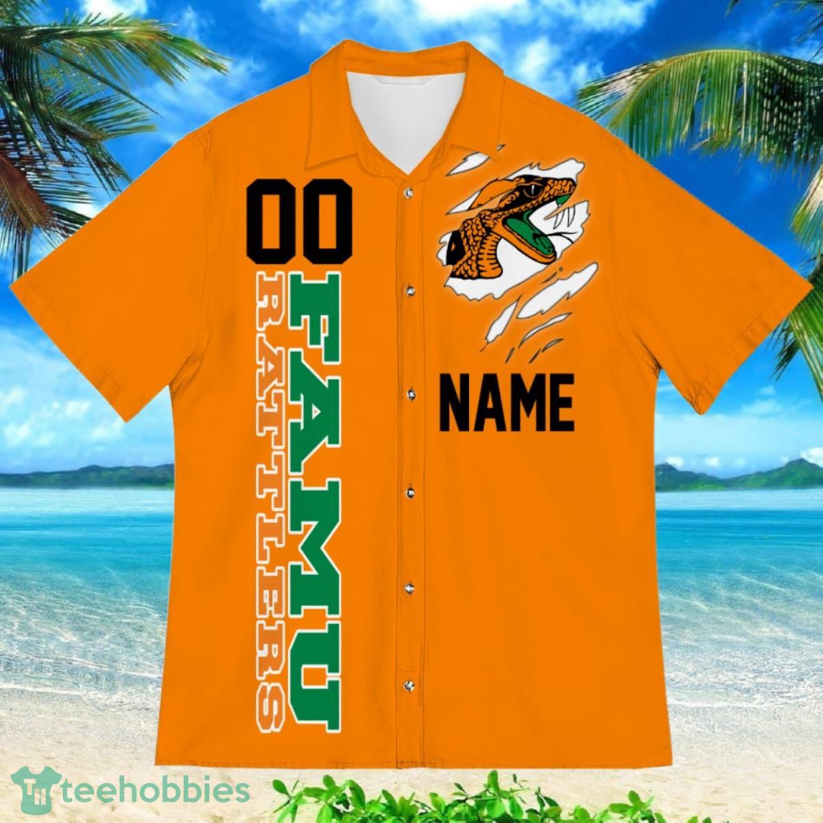 Florida AM Rattlers Sports American Football Hawaiian Shirt Custom Name & Number Product Photo 2