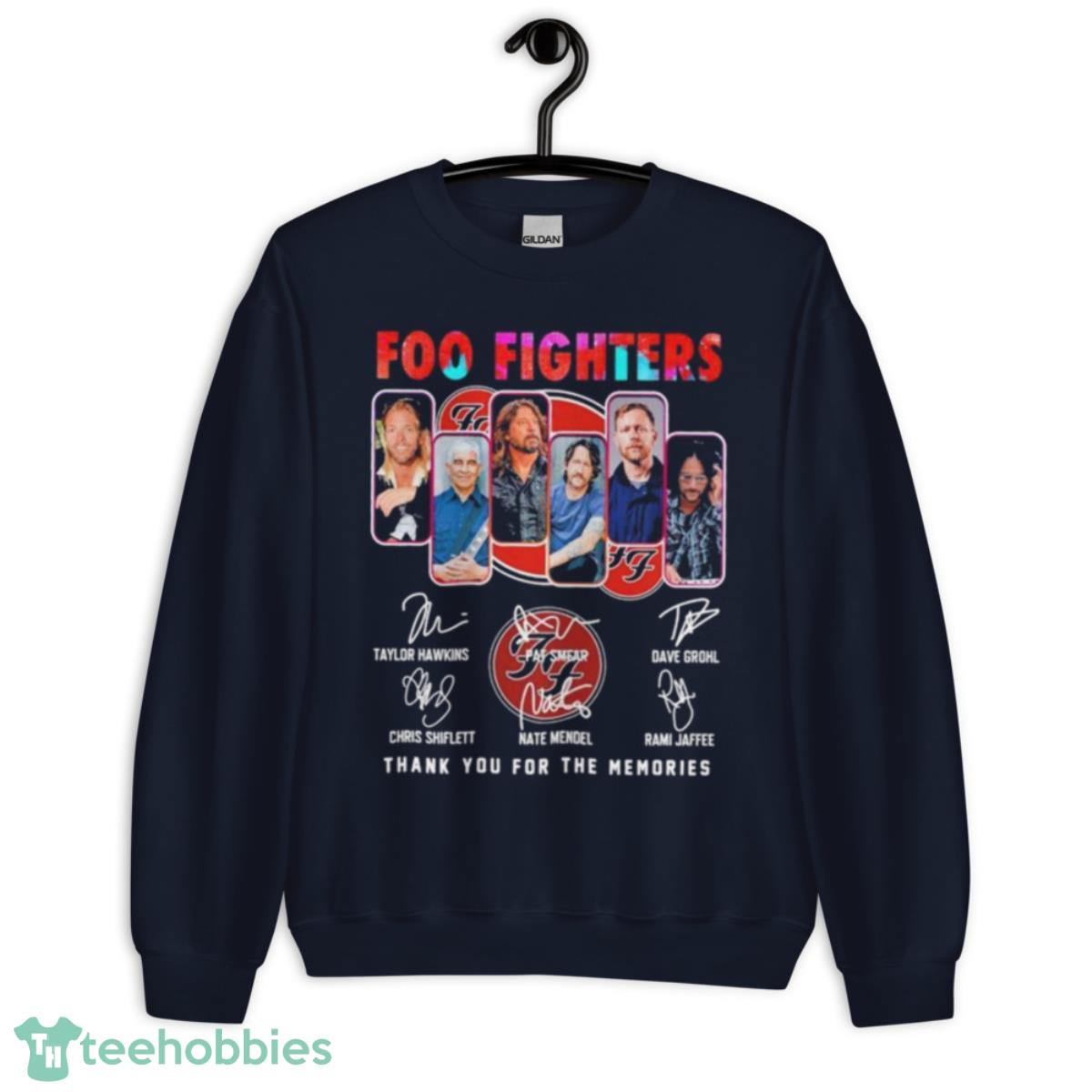Foo Fighters 2023 Thank You For The Memories Signatures Shirt - Unisex Crewneck Sweatshirt-1