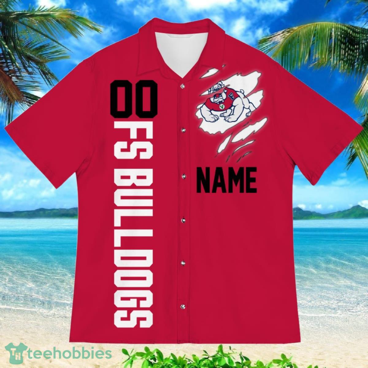 Fresno State Bulldogs Sports American Football Hawaiian Shirt Custom Name & Number Product Photo 2