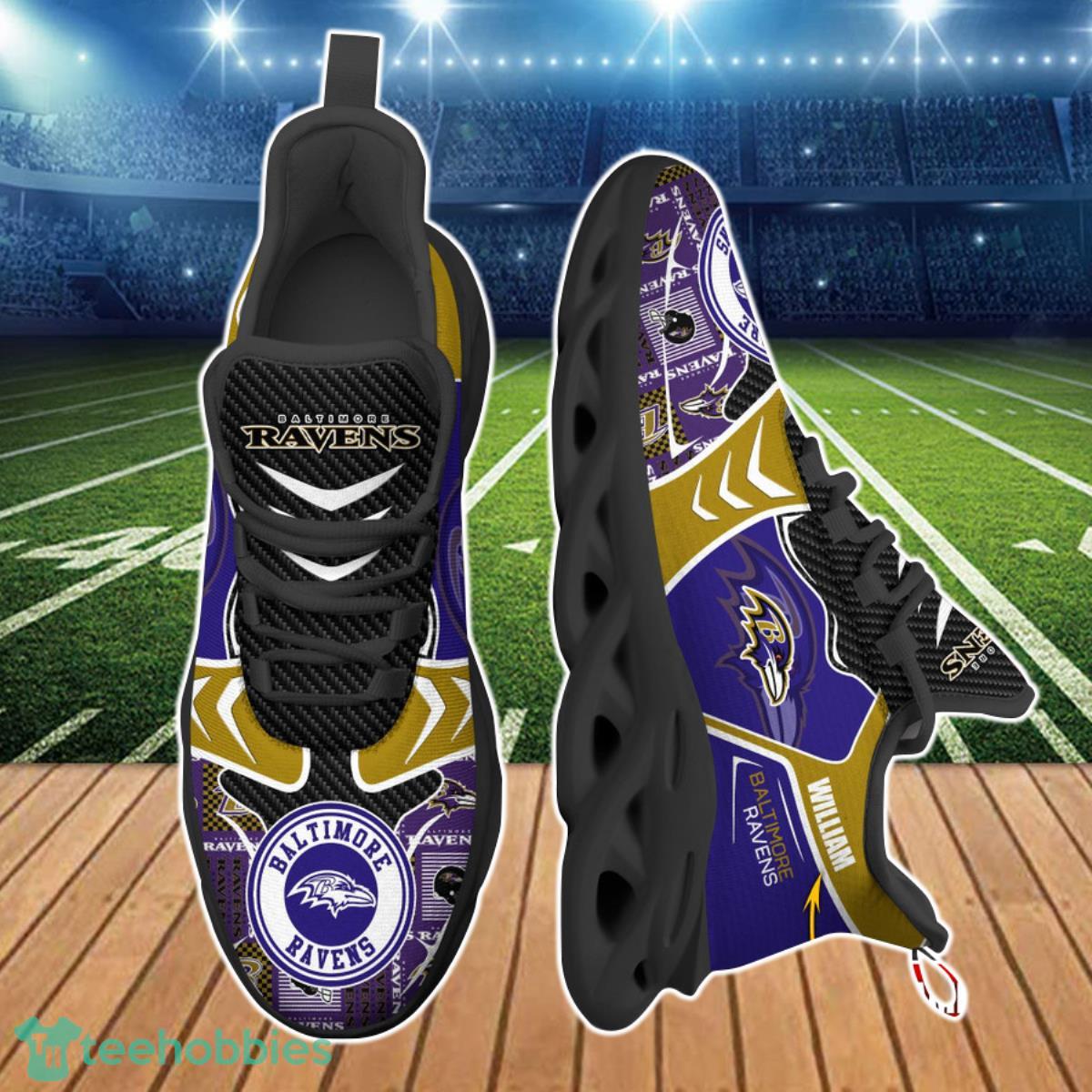 Game-Ready with Custom Name Baltimore Ravens NFL Clunky Max Soul Shoes Product Photo 2