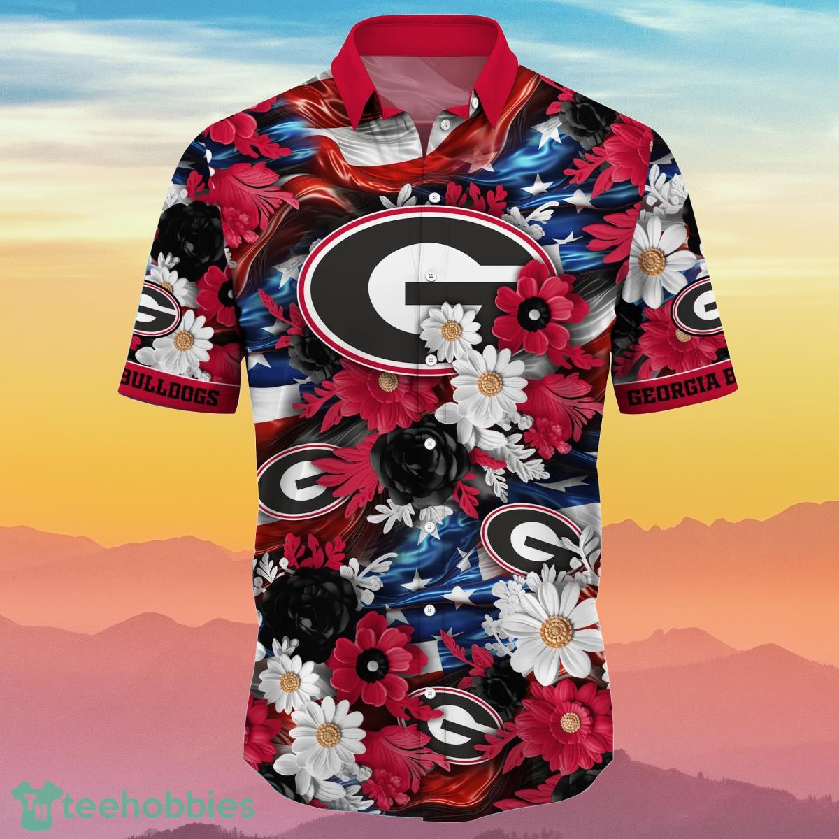 Georgia Bulldogs NCAA Flower Custom Hawaiian Shirt 3D Shirt, Georgia  Bulldogs Football Gifts For Women - T-shirts Low Price