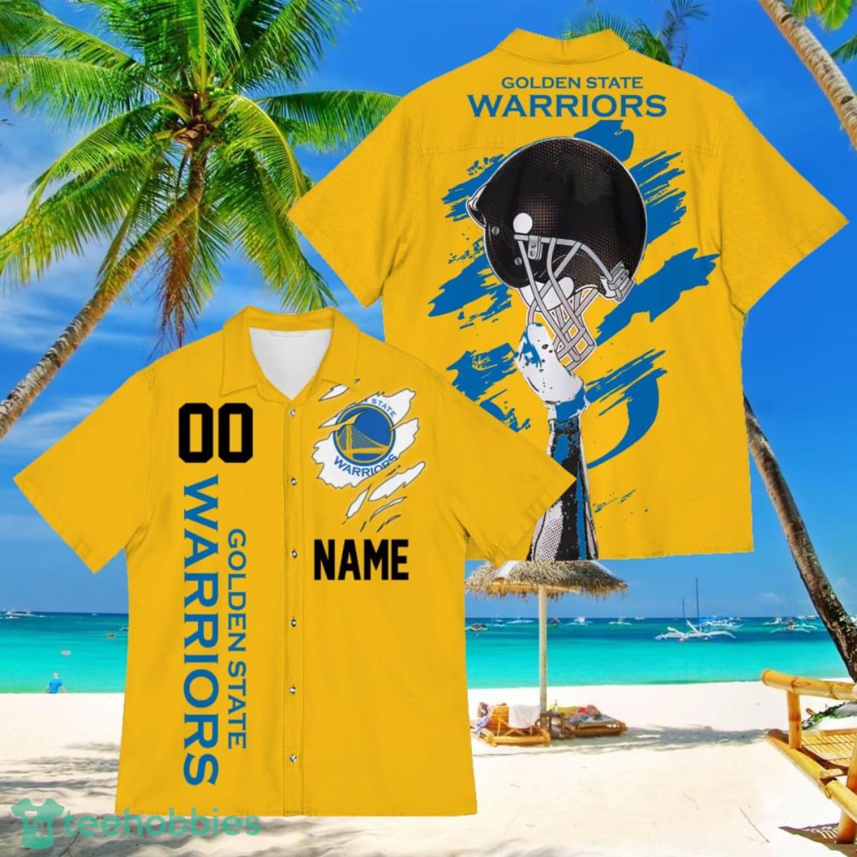 Golden State Warriors Sports American Football Hawaiian Shirt Custom Name & Number Product Photo 1