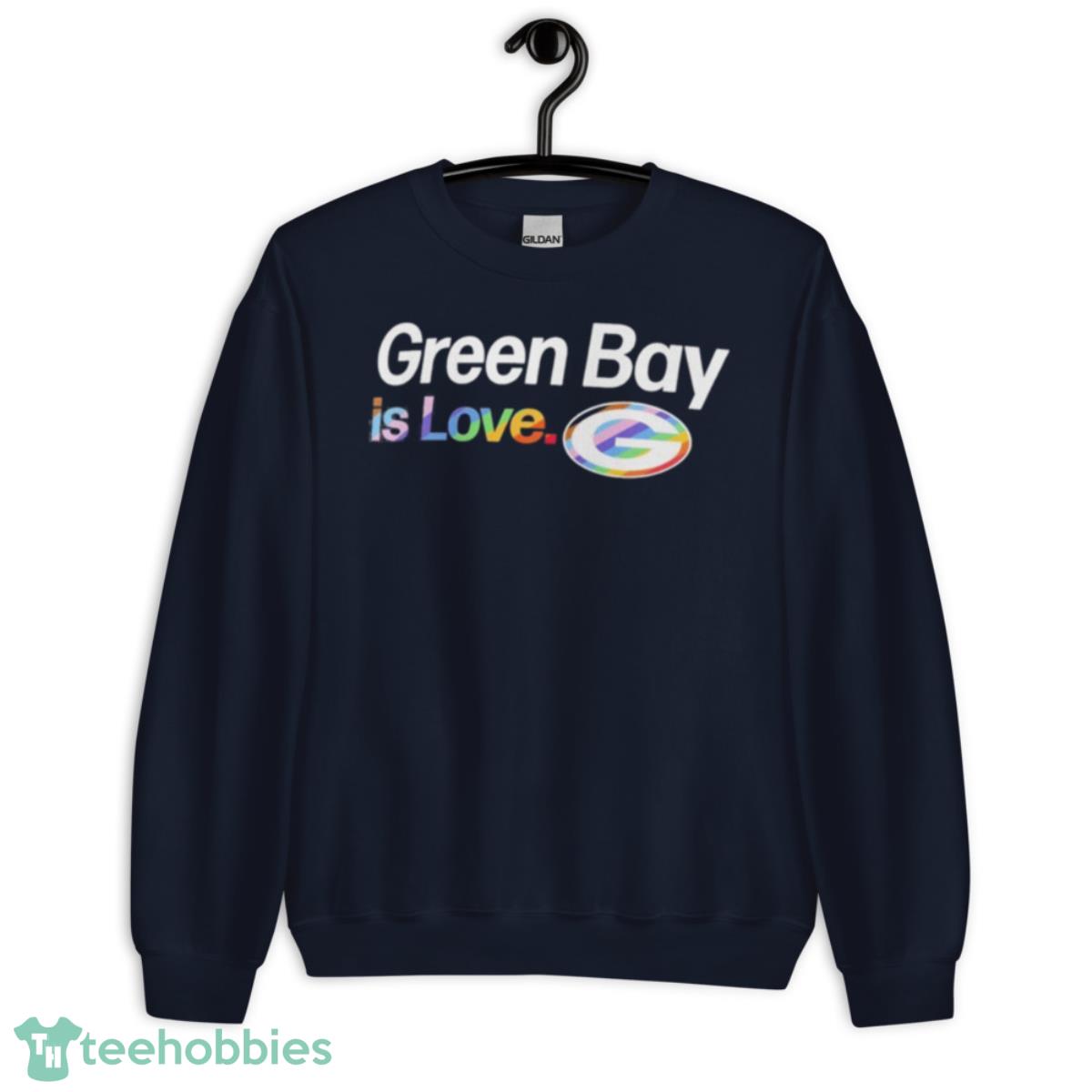 Green Bay Packers Is Love City Pride Team Logo Shirt - Unisex Crewneck Sweatshirt-1