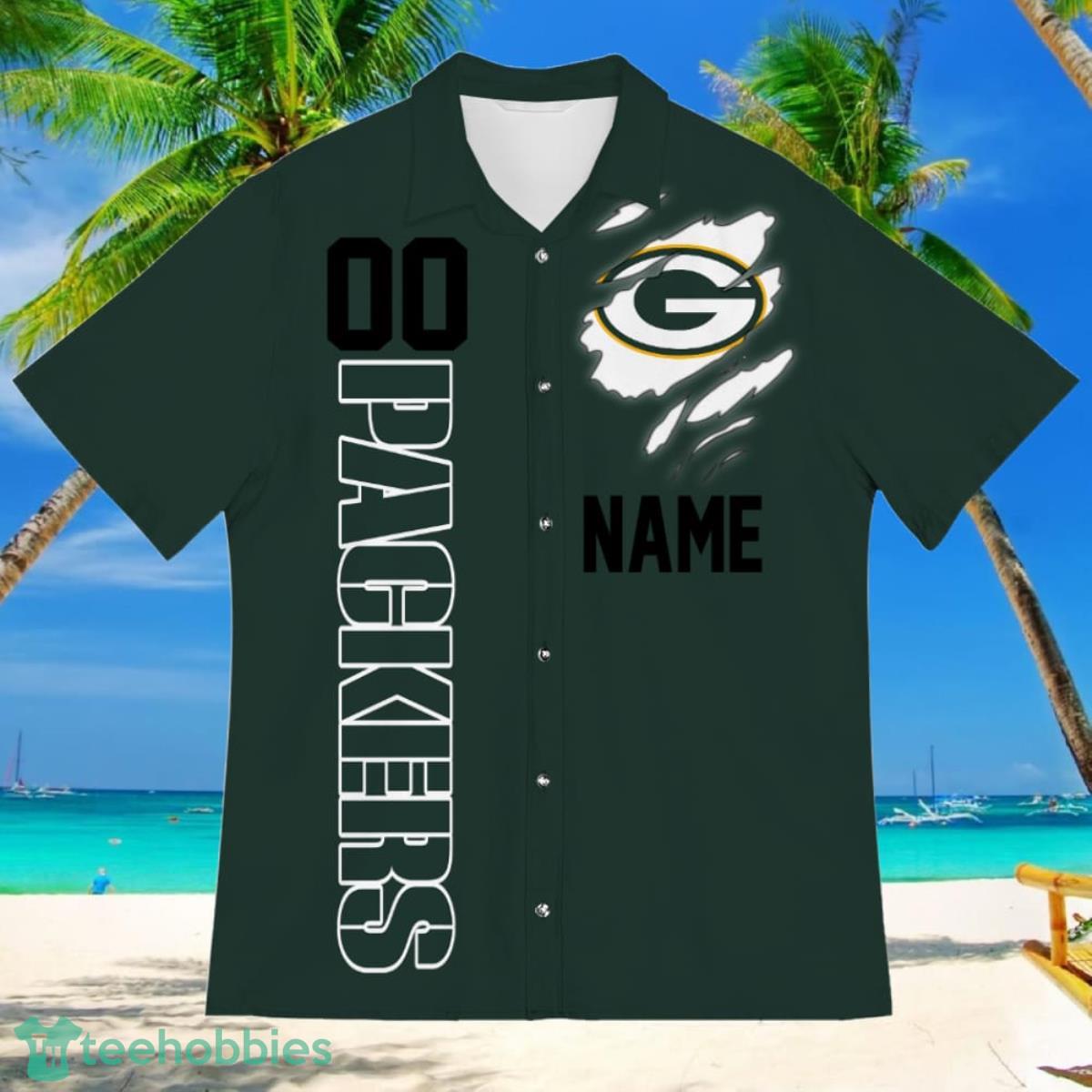 Green Bay Sports American Football Hawaiian Shirt Custom Name & Number Product Photo 2