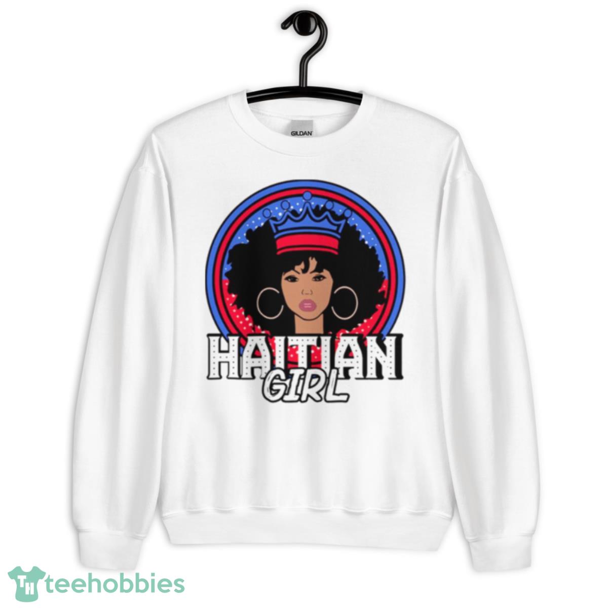 Haitian Girl Afro Crown Flag shirt - Unisex Heavy Blend Crewneck Sweatshirt