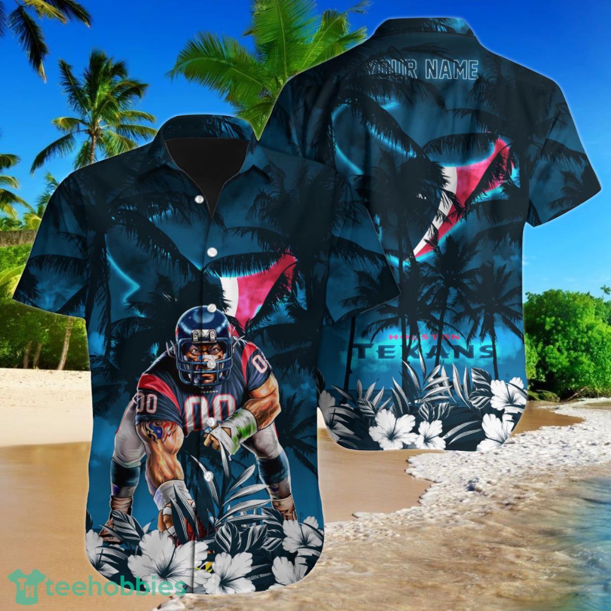 Houston Texans NFL Football Custom Name Hawaiian Shirt Best Gift For Fans Product Photo 1