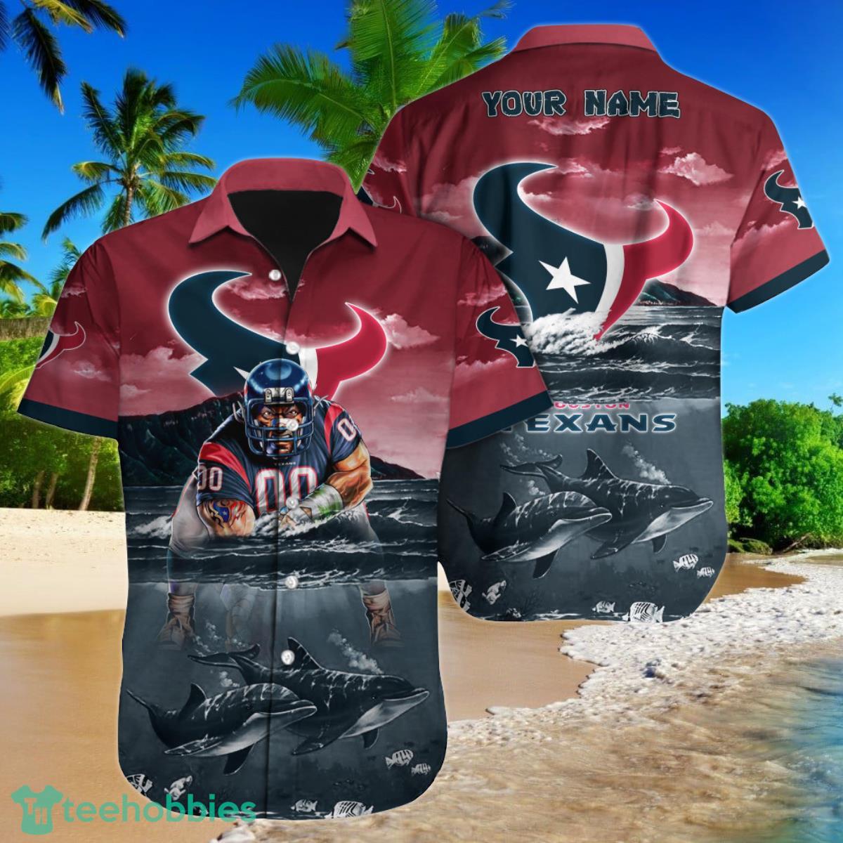 Houston Texans NFL Football Custom Name Hawaiian Shirt Best Gift For Men And Women Fans Product Photo 1