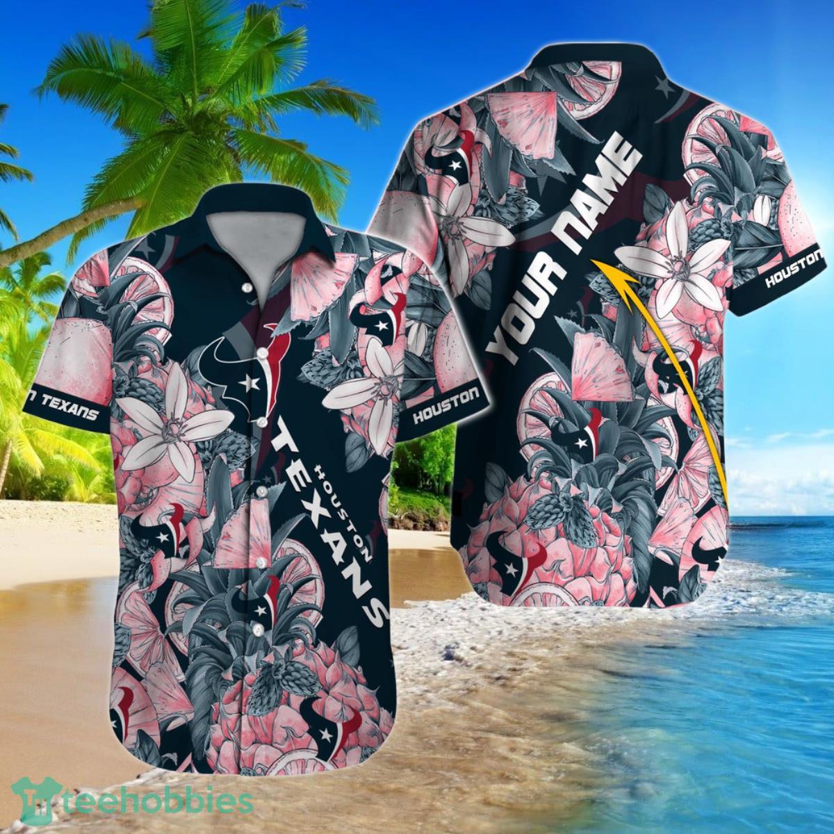 Houston Texans NFL Football Custom Name Hawaiian Shirt For Men Women Fans Product Photo 1