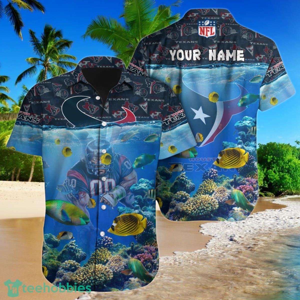 Houston Texans NFL Football Custom Name Hawaiian Shirt Special Gift For Men And Women Fans Product Photo 1