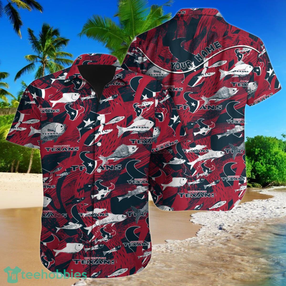 Houston Texans NFL Football Custom Name Hawaiian Shirt Style Gift For Fans Product Photo 1