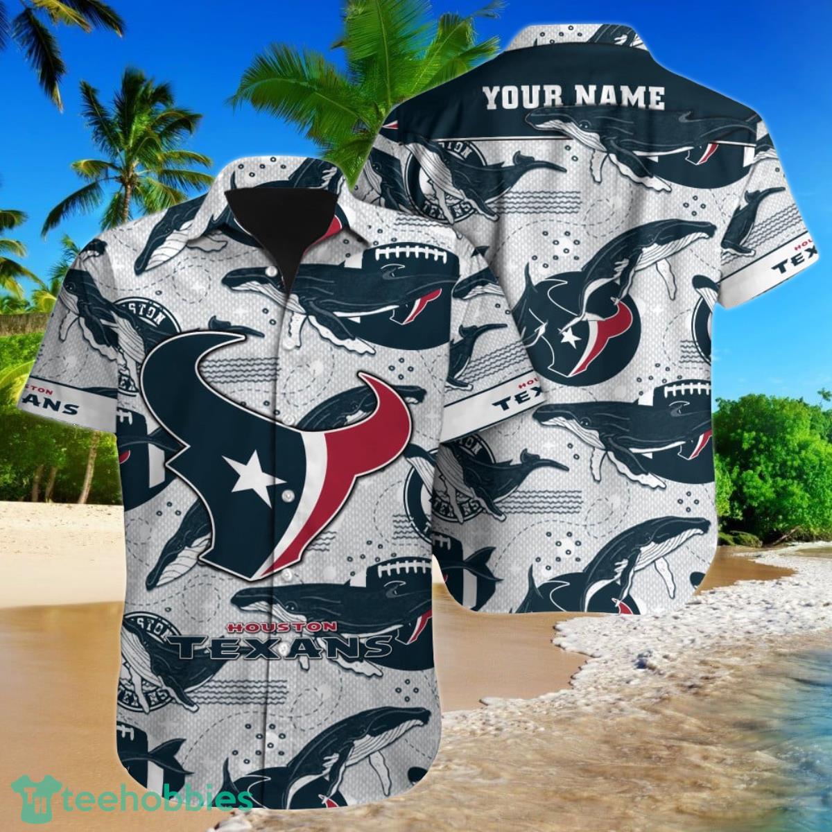 Houston Texans NFL Football Custom Name Hawaiian Shirt Unique Gift For Real Fans Product Photo 1