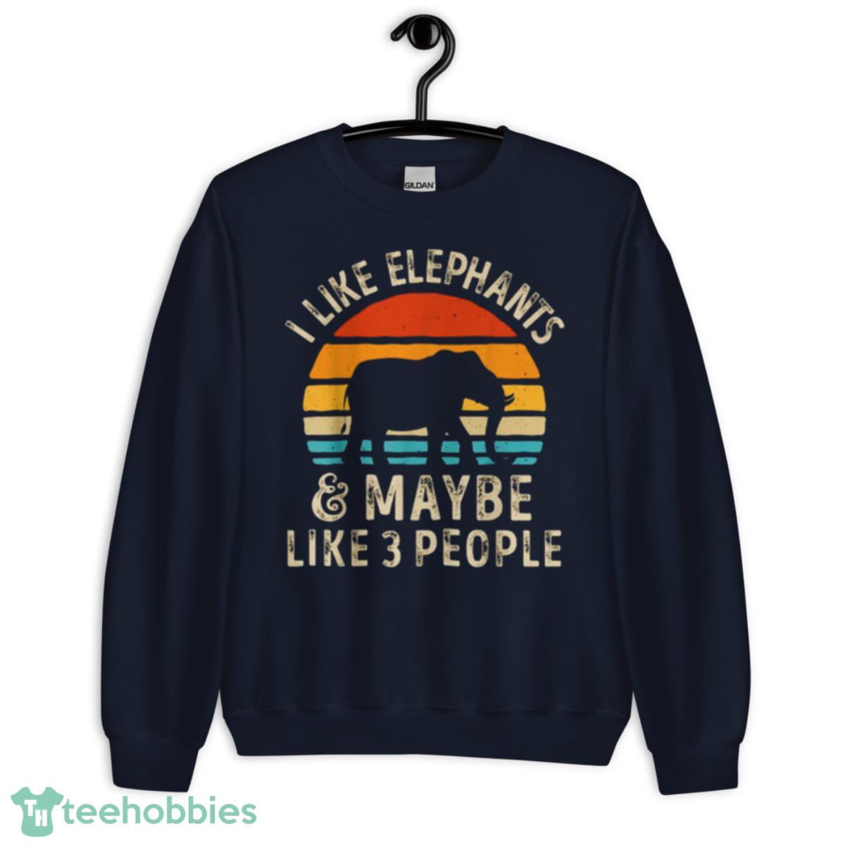 I Like Elephants And Maybe Like 3 People Vintage 2023 Shirt - Unisex Crewneck Sweatshirt-1
