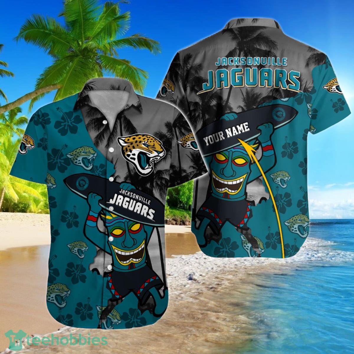 Jacksonville Jaguars NFL Football Custom Name Hawaiian Shirt For Men Women Gift For Loyal Fans Product Photo 1