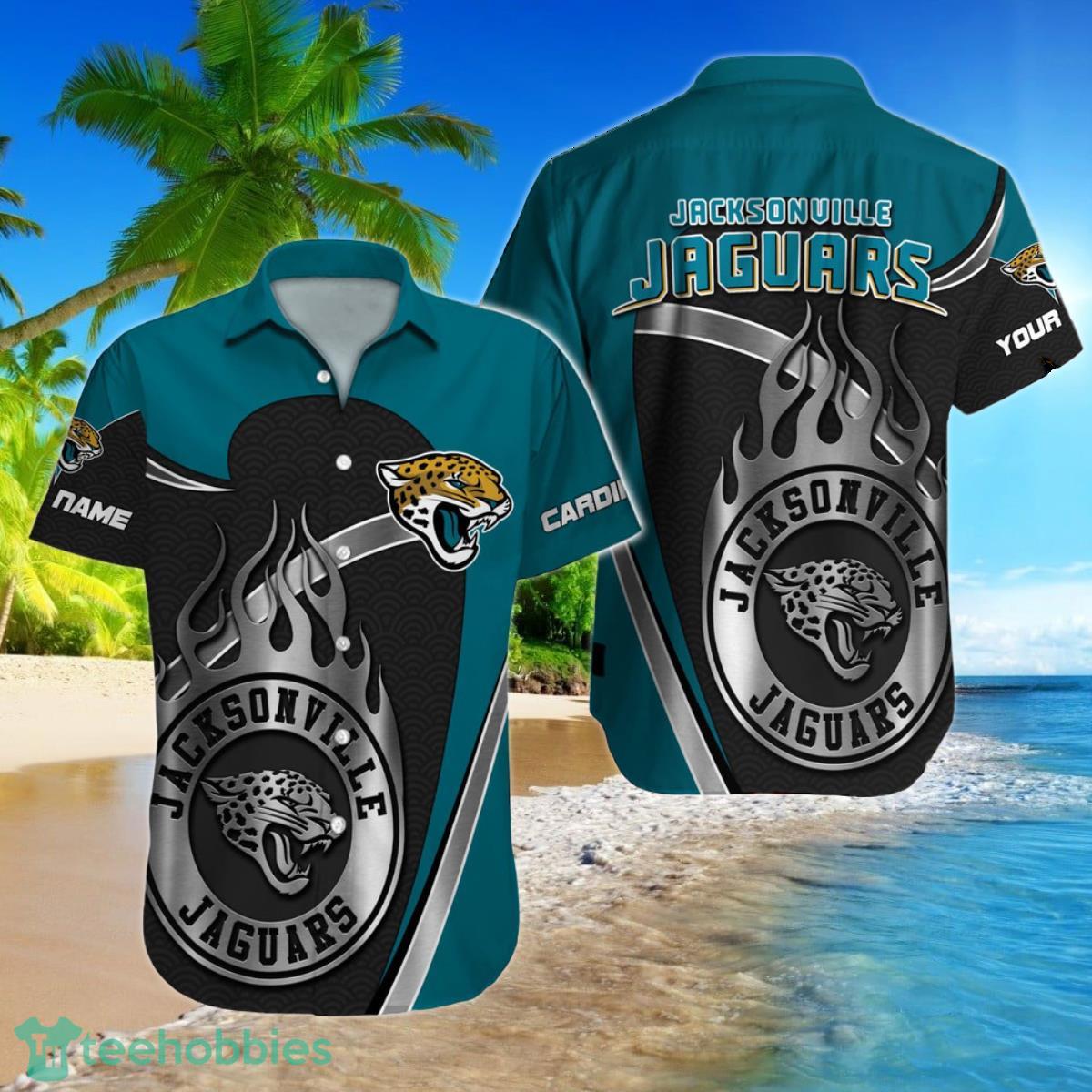 Jacksonville Jaguars NFL Football Custom Name Hawaiian Shirt Ideal Gift For Fans Product Photo 1