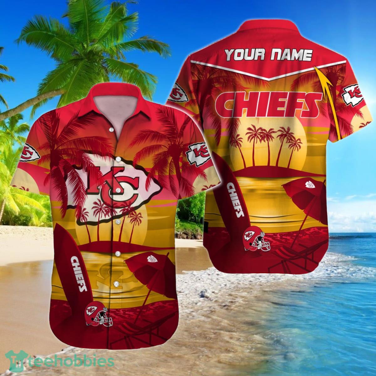 Kansas City Chiefs NFL Football Custom Name Hawaiian Shirt Gift For Men Women Fans Product Photo 1