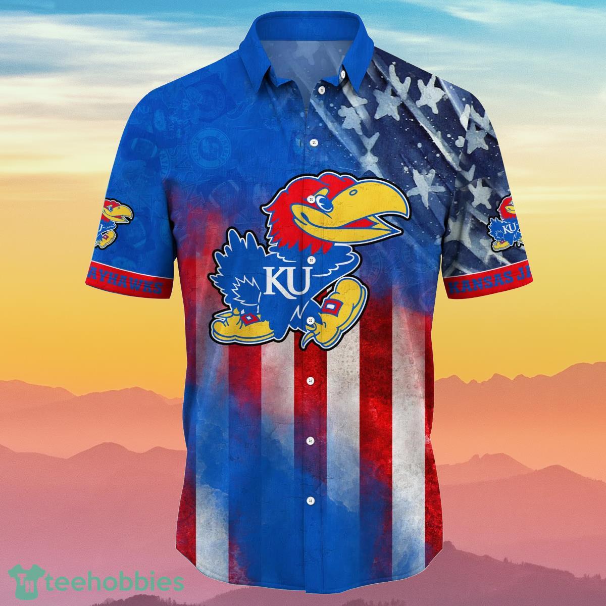 Kansas Jayhawks NCAA2 Hawaiian Shirt 4th Of July Independence Day Best Gift For Men And Women Fans Product Photo 2