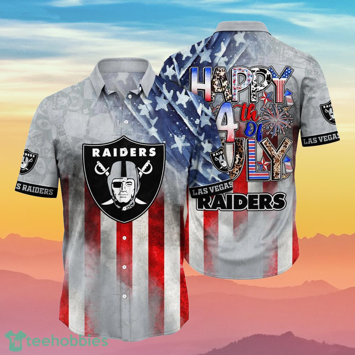 Las Vegas Raiders NFL Hawaiian Shirt 4th Of July Independence