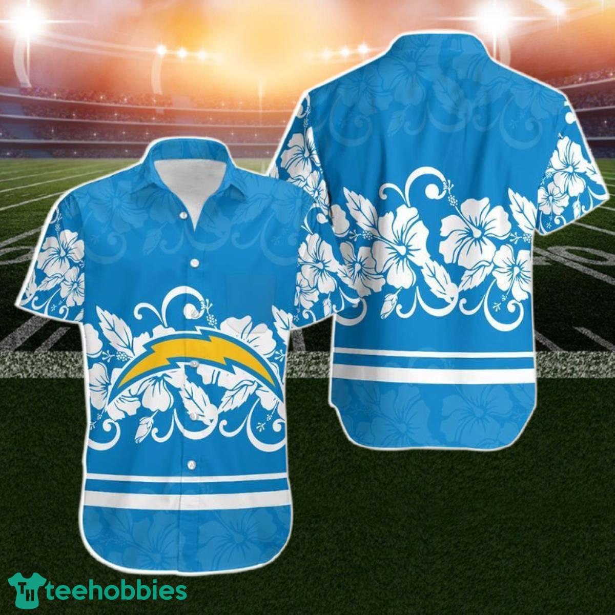 Los Angeles Chargers Hibiscus Flowers Hawaii Shirt For Men Women Product Photo 1