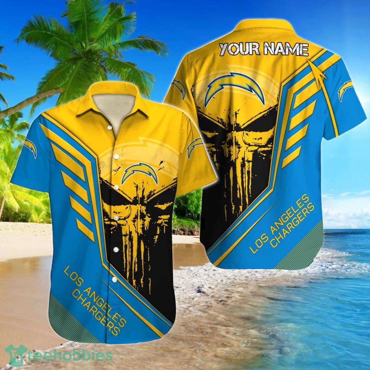 Los Angeles Chargers NFL Football Custom Name Hawaiian Shirt Gift For Fans Product Photo 1