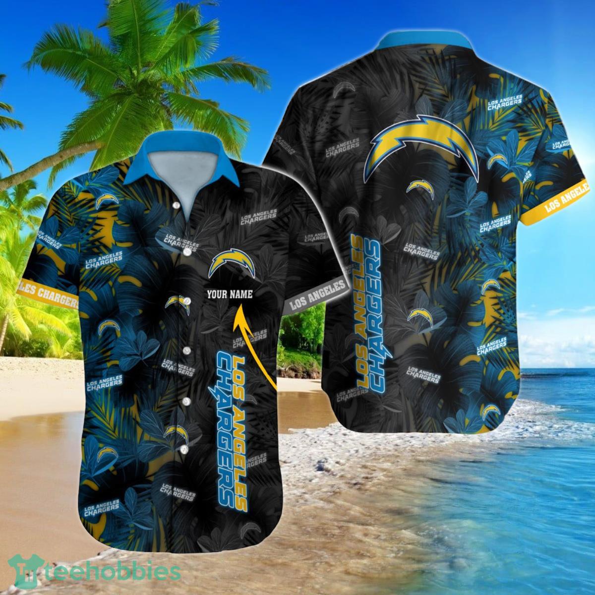 Los Angeles Chargers NFL Football Custom Name Hawaiian Shirt Gift For Men And Women Fans Product Photo 1