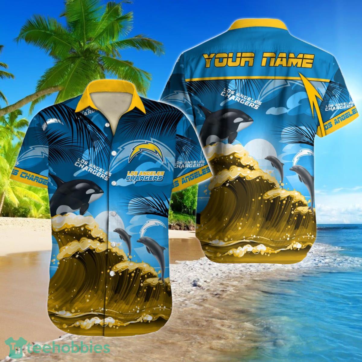 Los Angeles Chargers NFL Football Custom Name Hawaiian Shirt Gift For Real Fans Product Photo 1