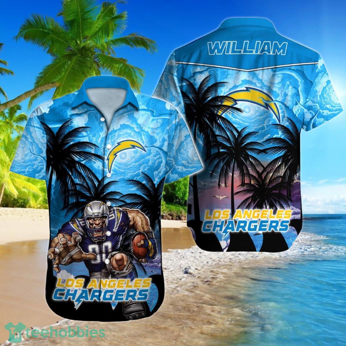 Los Angeles Chargers NFL Football Custom Name Hawaiian Shirt Ideal Gift For Loyal Fans Product Photo 1