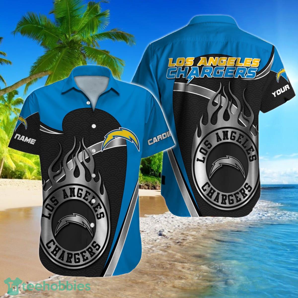 Los Angeles Chargers NFL Football Custom Name Hawaiian Shirt Special Gift For Fans Product Photo 1