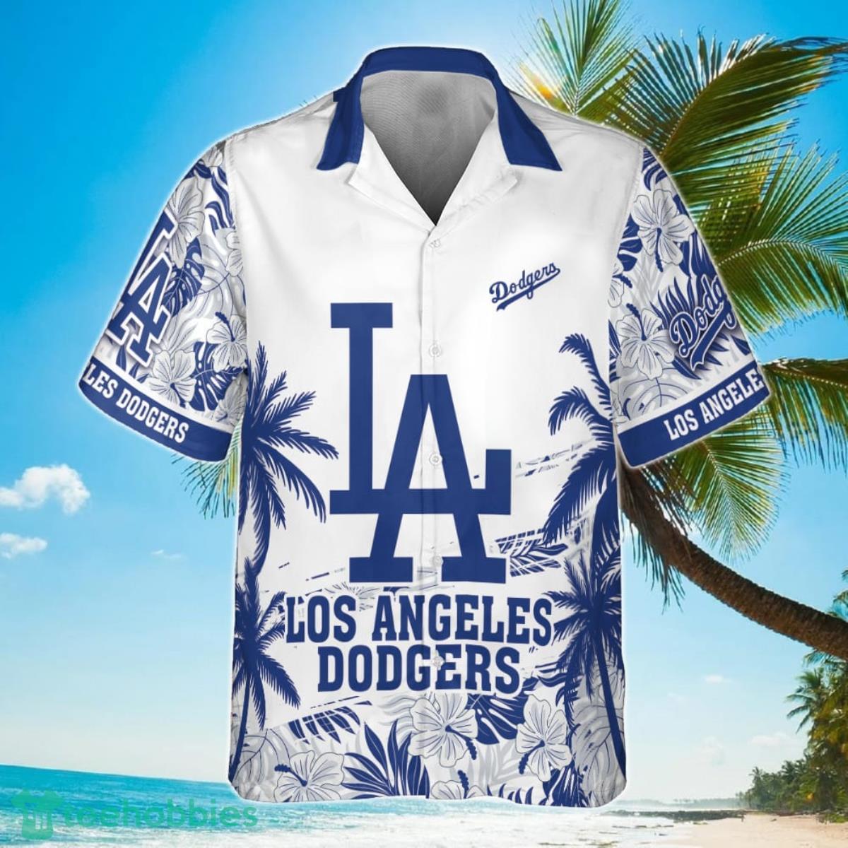 Los Angeles Dodgers MLB Flower Pattern Summer 3D Hawaiian Shirt Personalized Product Photo 2