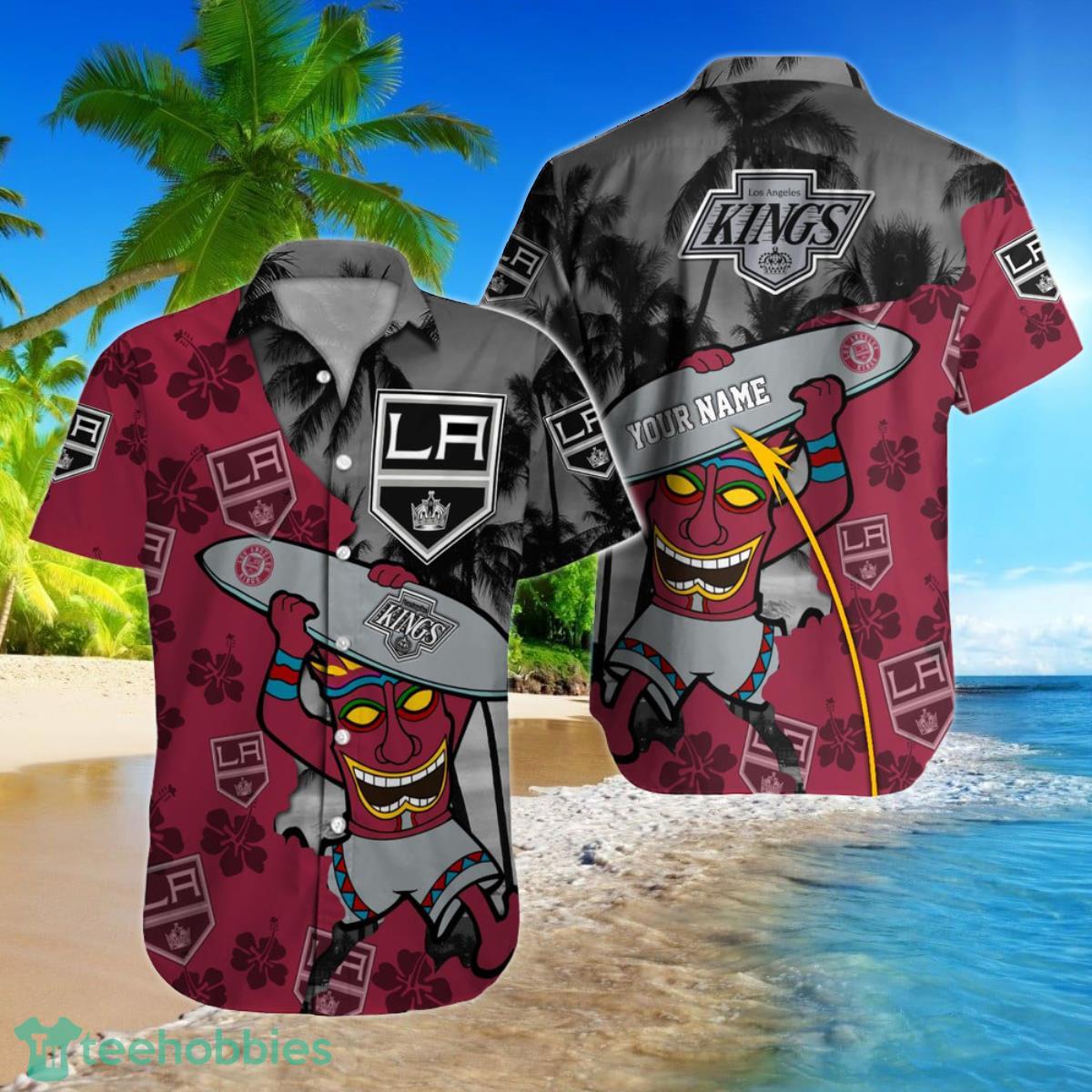 Los Angeles Kings NHL Hawaiian Shirt Custom Name Hawaiian Shirt Unique Gift For Fans Product Photo 1