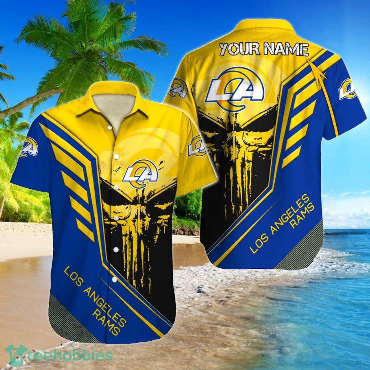 Los Angeles Rams NFL Football Custom Name Hawaiian Shirt For Men And Women Ideal Gift For Fans Product Photo 1