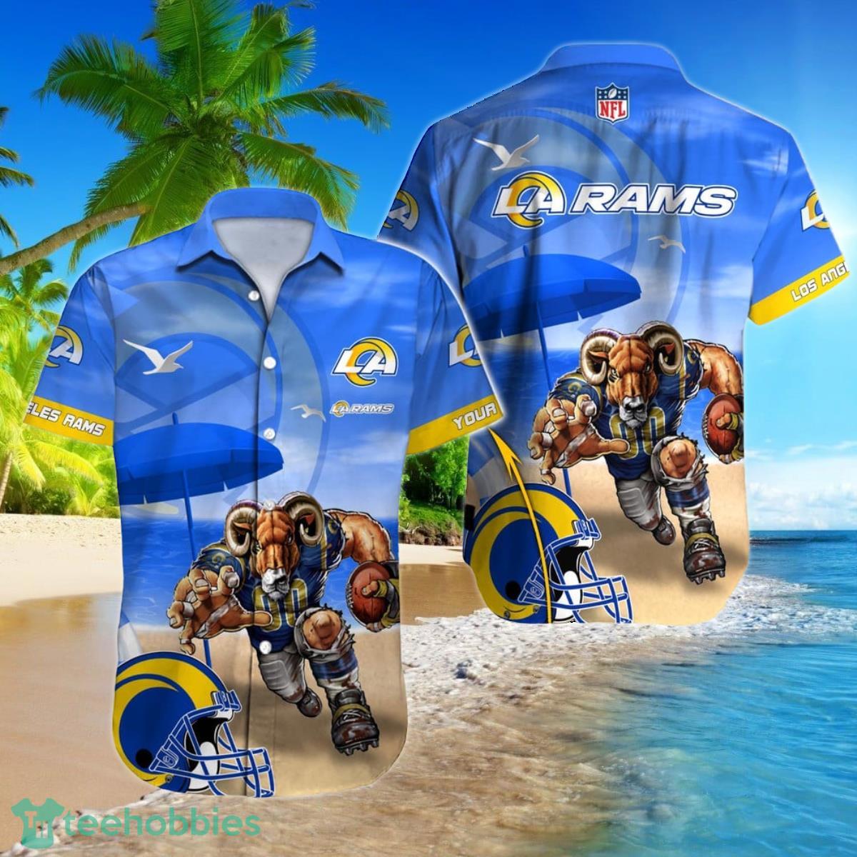 Los Angeles Rams NFL Football Custom Name Hawaiian Shirt For Men And Women Ideal Gift For Loyal Fans Product Photo 1