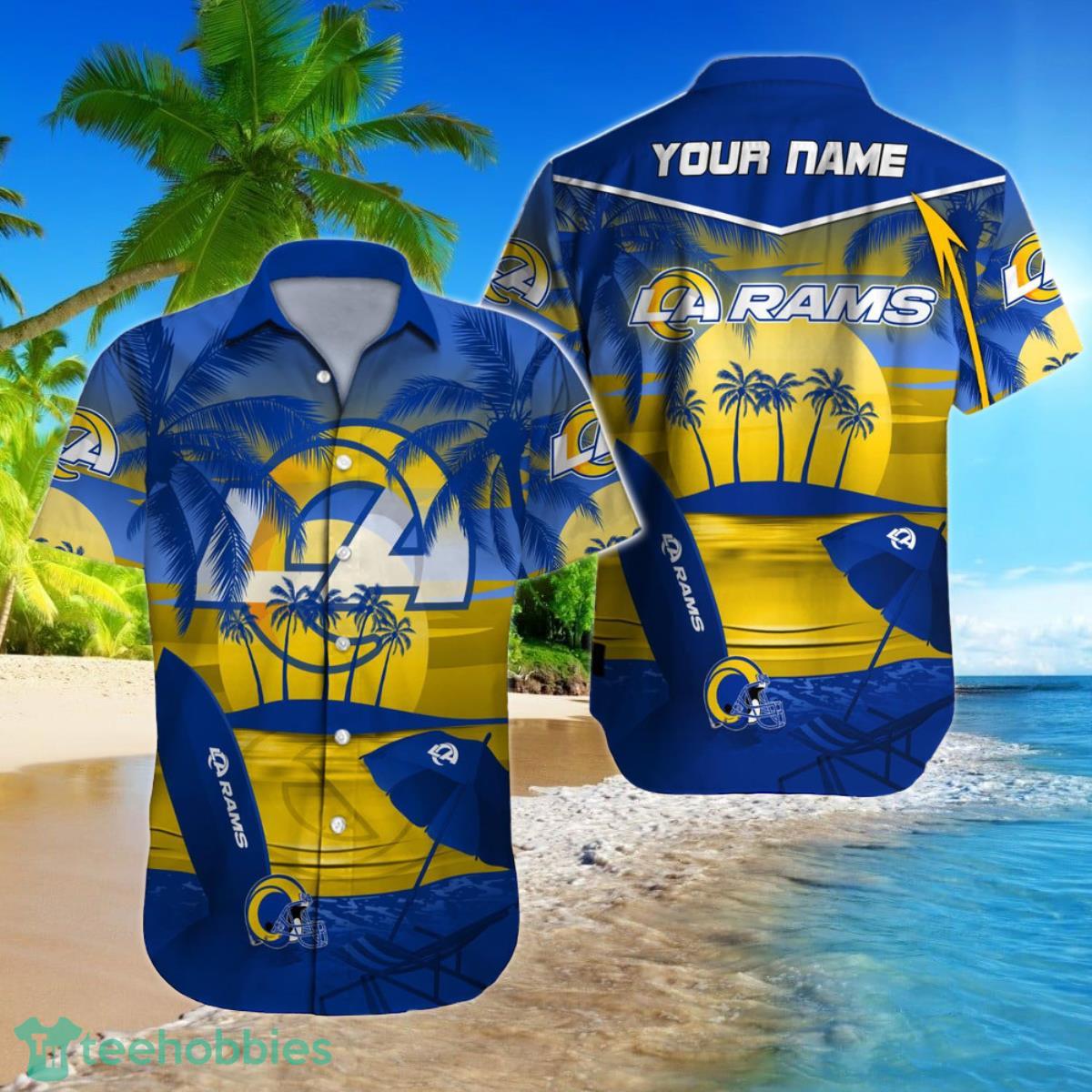Los Angeles Rams NFL Football Custom Name Hawaiian Shirt For Men Women Gift For Fans Product Photo 1