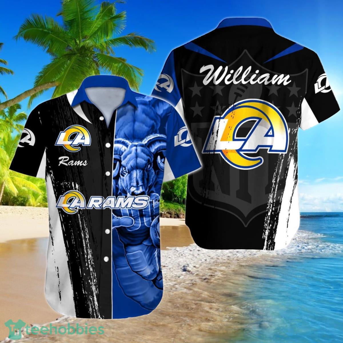 Los Angeles Rams NFL Football Custom Name Hawaiian Shirt Style Gift For Fans Product Photo 1