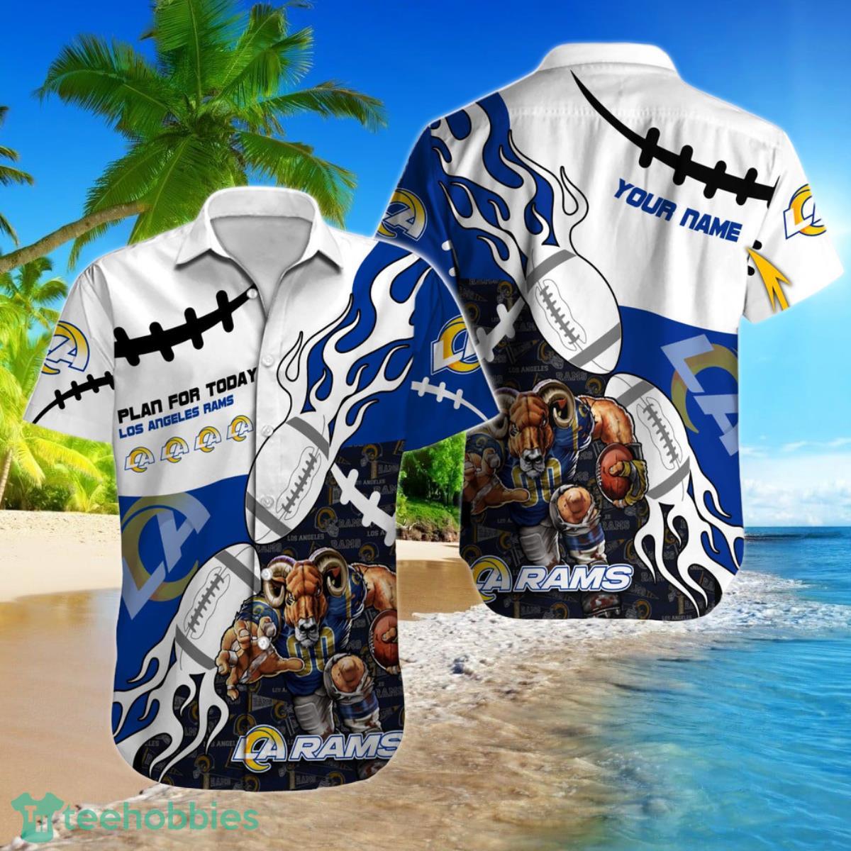 Los Angeles Rams NFL Football Custom Name Hawaiian Shirt Style Gift For Real Fans Product Photo 1