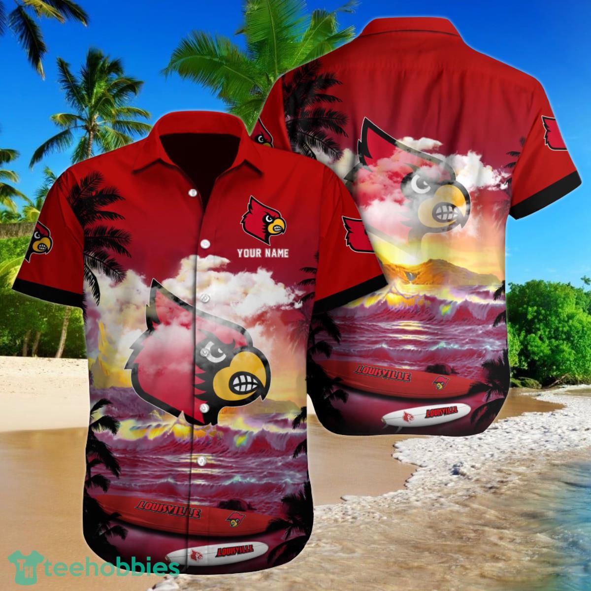 Louisville Cardinals NCAA2 Custom Name Hawaiian Shirt For Men Women Gift For Fans Product Photo 1