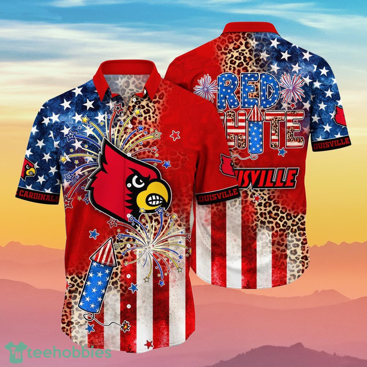 Louisville Cardinals NCAA2 Hawaiian Shirt 4th Of July Independence Day Ideal Gift For Men And Women Fans Product Photo 1