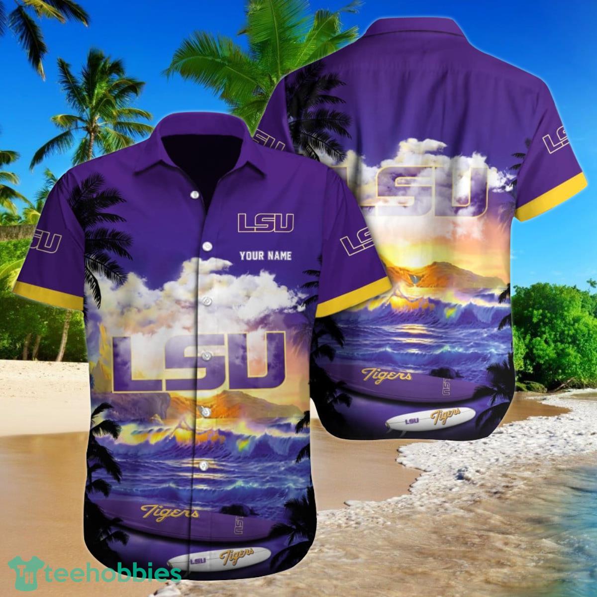 LSU TIGERS Custom Name Hawaiian Shirt NCAA Shirt For Men Women Gift For Fans Product Photo 1