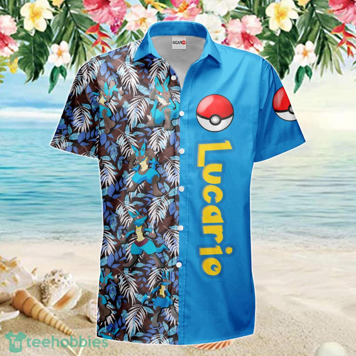 Lucario Hawaiian Shirt Anime Merch Clothes Best Gift For Men Women Fans Product Photo 2